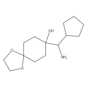 8-[Amino(cyclopentyl)methyl]-1,4-dioxaspiro[4.5]decan-8-ol结构式