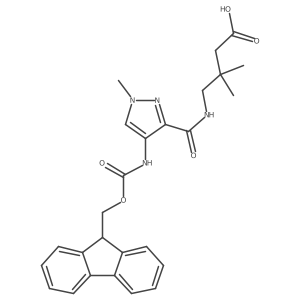 4-{[4-({[(9H-fluoren-9-yl)methoxy]carbonyl}amino)-1-methyl-1H-pyrazol-3-yl]formamido}-3,3-dimethylbutanoic acid Structure