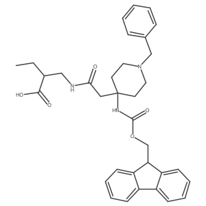 2-({2-[1-benzyl-4-({[(9H-fluoren-9-yl)methoxy]carbonyl}amino)piperidin-4-yl]acetamido}methyl)butanoic acid Structure