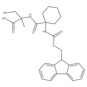2-{[1-({[(9H-fluoren-9-yl)methoxy]carbonyl}amino)cyclohexyl]formamido}-3-hydroxy-2-methylpropanoic acid结构式