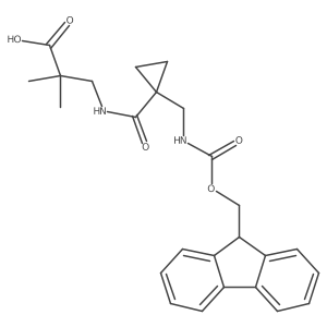 3-({1-[({[(9H-fluoren-9-yl)methoxy]carbonyl}amino)methyl]cyclopropyl}formamido)-2,2-dimethylpropanoic acid结构式