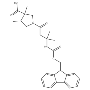 1-[3-({[(9H-fluoren-9-yl)methoxy]carbonyl}amino)-3-methylbutanoyl]-3,4-dimethylpyrrolidine-3-carboxylic acid Structure
