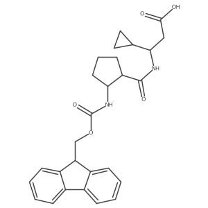 3-cyclopropyl-3-{[2-({[(9H-fluoren-9-yl)methoxy]carbonyl}amino)cyclopentyl]formamido}propanoic acid Structure
