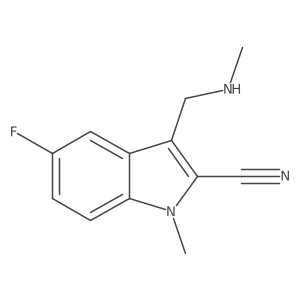 5-fluoro-1-methyl-3-[(methylamino)methyl]-1H-indole-2-carbonitrile结构式