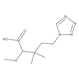 2-methoxy-3,3-dimethyl-5-(1H-1,2,3,4-tetrazol-1-yl)pentanoic acid Structure