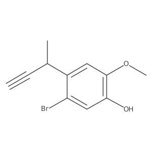 5-Bromo-4-(but-3-yn-2-yl)-2-methoxyphenol结构式