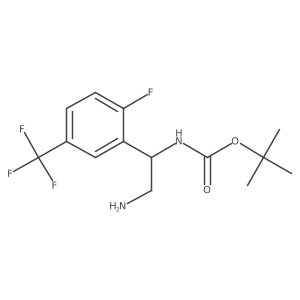 tert-butyl N-{2-amino-1-[2-fluoro-5-(trifluoromethyl)phenyl]ethyl}carbamate结构式