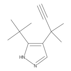 3-tert-butyl-4-(2-methylbut-3-yn-2-yl)-1H-pyrazole结构式