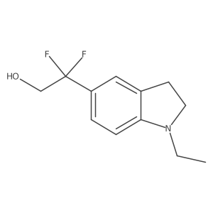 2-(1-ethyl-2,3-dihydro-1H-indol-5-yl)-2,2-difluoroethan-1-ol结构式