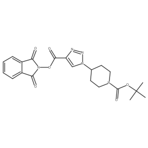 tert-butyl 4-(4-{[(1,3-dioxo-2,3-dihydro-1H-isoindol-2-yl)oxy]carbonyl}-1H-1,2,3-triazol-1-yl)piperidine-1-carboxylate结构式