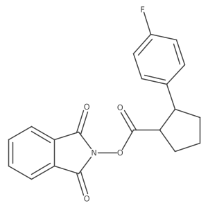 rac-1,3-dioxo-2,3-dihydro-1H-isoindol-2-yl (1R,2S)-2-(4-fluorophenyl)cyclopentane-1-carboxylate结构式