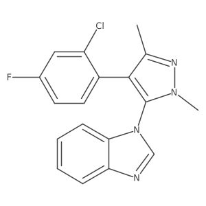 1-(4-(2-Chloro-4-fluorophenyl)-1,3-dimethyl-1H-pyrazol-5-yl)-1H-benzo[d]imidazole Structure