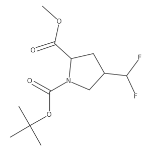 1-(tert-Butyl) 2-methyl (2R,4S)-4-(difluoromethyl)pyrrolidine-1,2-dicarboxylate Structure