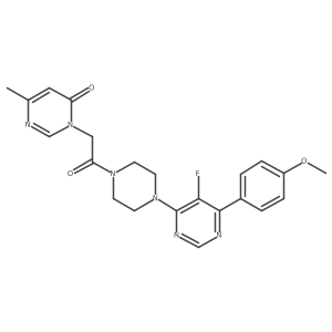 3-(2-{4-[5-Fluoro-6-(4-methoxyphenyl)pyrimidin-4-yl]piperazin-1-yl}-2-oxoethyl)-6-methyl-3,4-dihydropyrimidin-4-one Structure