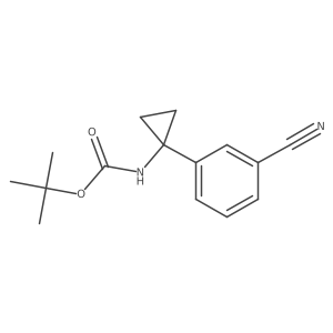 tert-Butyl (1-(3-cyanophenyl)cyclopropyl)carbamate结构式