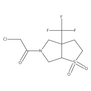 1-[(3Ar,6aR)-1,1-dioxo-3a-(trifluoromethyl)-3,4,6,6a-tetrahydro-2H-thieno[2,3-c]pyrrol-5-yl]-2-chloroethanone Structure