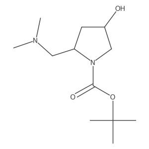 tert-butyl (2R,4R)-2-[(dimethylamino)methyl]-4-hydroxypyrrolidine-1-carboxylate结构式