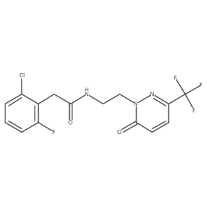 2-(2-chloro-6-fluorophenyl)-N-{2-[6-oxo-3-(trifluoromethyl)-1,6-dihydropyridazin-1-yl]ethyl}acetamide结构式