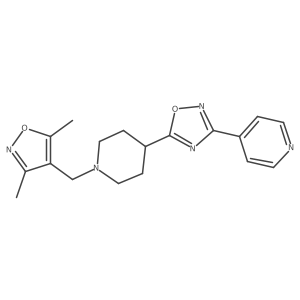 4-(5-{1-[(3,5-Dimethyl-1,2-oxazol-4-yl)methyl]piperidin-4-yl}-1,2,4-oxadiazol-3-yl)pyridine结构式