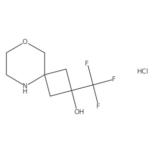 (2s,4s)-2-(Trifluoromethyl)-8-oxa-5-azaspiro[3.5]nonan-2-ol hydrochloride Structure