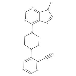 3-[4-(9-methyl-9H-purin-6-yl)piperazin-1-yl]pyridine-4-carbonitrile结构式