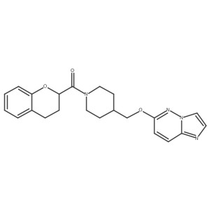 1-(3,4-dihydro-2H-1-benzopyran-2-carbonyl)-4-({imidazo[1,2-b]pyridazin-6-yloxy}methyl)piperidine结构式