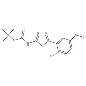 tert-butyl N-[5-(2-bromo-5-methoxyphenyl)-1,3,4-oxadiazol-2-yl]carbamate结构式