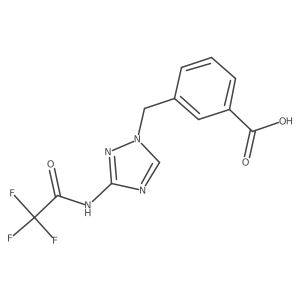 3-{[3-(2,2,2-trifluoroacetamido)-1H-1,2,4-triazol-1-yl]methyl}benzoic acid Structure