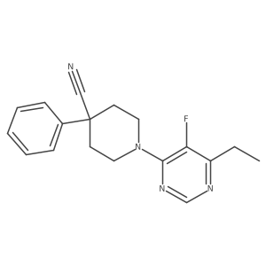 1-(6-Ethyl-5-fluoropyrimidin-4-yl)-4-phenylpiperidine-4-carbonitrile结构式