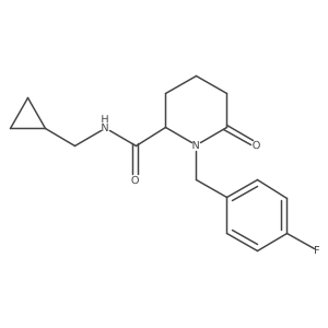 N-(cyclopropylmethyl)-1-[(4-fluorophenyl)methyl]-6-oxopiperidine-2-carboxamide结构式