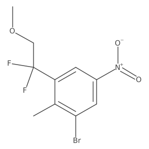 1-Bromo-3-(1,1-difluoro-2-methoxyethyl)-2-methyl-5-nitrobenzene结构式