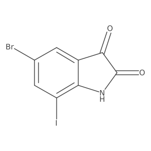 5-bromo-7-iodo-1H-indole-2,3-dione结构式