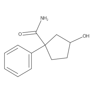3-Hydroxy-1-phenylcyclopentanecarboxamide结构式