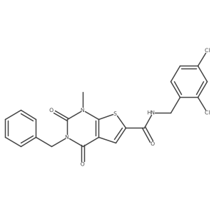 N-[(2,4-Dichlorophenyl)methyl]-1,2,3,4-tetrahydro-1-methyl-2,4-dioxo-3-(phenylmethyl)thieno[2,3-d]pyrimidine-6-carboxamide结构式