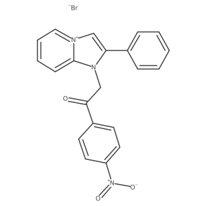 1-(4-nitrophenyl)-2-(2-phenylimidazo[1,2-a]pyridin-4-ium-1-yl)ethanone;bromide Structure