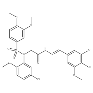 Glycine, N-(5-chloro-2-methoxyphenyl)-N-[(3,4-dimethoxyphenyl)sulfonyl]-, [(3-bromo-4-hydroxy-5-methoxyphenyl)methylene]hydrazide结构式