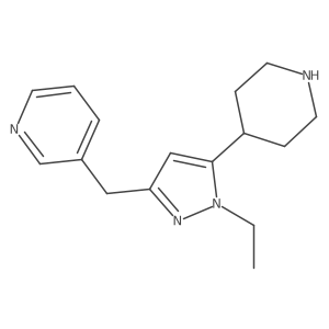 3-[(1-Ethyl-5-piperidin-4-ylpyrazol-3-yl)methyl]pyridine结构式