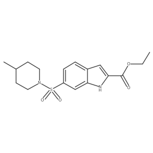 6-(4-Methyl-piperidine-1-sulfonyl)-1h-indole-2-carboxylic acid ethyl ester结构式