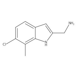 (6-chloro-7-methyl-1H-indol-2-yl)methanamine结构式