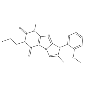 8-(2-methoxyphenyl)-1,7-dimethyl-3-propyl-1H-imidazo[2,1-f]purine-2,4(3H,8H)-dione结构式