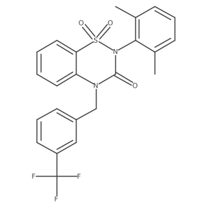 2-(2,6-dimethylphenyl)-4-[3-(trifluoromethyl)benzyl]-2H-1,2,4-benzothiadiazin-3(4H)-one 1,1-dioxide Structure