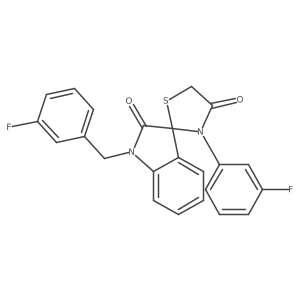 3'-(3-Fluorophenyl)-1-[(3-fluorophenyl)methyl]-1,2-dihydrospiro[indole-3,2'-[1,3]thiazolidine]-2,4'-dione Structure