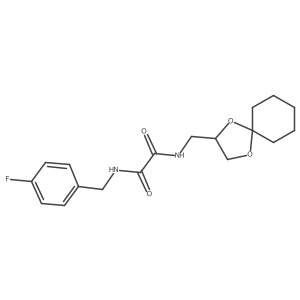 N1-(1,4-dioxaspiro[4.5]decan-2-ylmethyl)-N2-(4-fluorobenzyl)oxalamide结构式