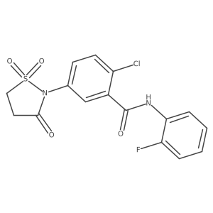 2-chloro-5-(1,1-dioxido-3-oxoisothiazolidin-2-yl)-N-(2-fluorophenyl)benzamide Structure