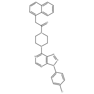 1-(4-(3-(4-chlorophenyl)-3H-[1,2,3]triazolo[4,5-d]pyrimidin-7-yl)piperazin-1-yl)-2-(naphthalen-1-yl)ethanone结构式