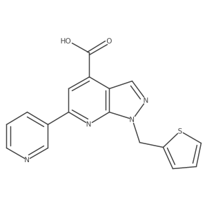 6-pyridin-3-yl-1-(thien-2-ylmethyl)-1H-pyrazolo[3,4-b]pyridine-4-carboxylic acid Structure