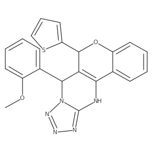 7-(2-methoxyphenyl)-6-(thiophen-2-yl)-7,12-dihydro-6H-chromeno[4,3-d]tetrazolo[1,5-a]pyrimidine结构式