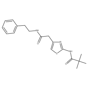N-(4-(2-oxo-2-(phenethylamino)ethyl)thiazol-2-yl)pivalamide结构式