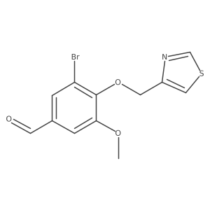 3-Bromo-5-methoxy-4-(1,3-thiazol-4-ylmethoxy)benzaldehyde结构式