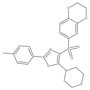 4-[4-[(2,3-Dihydro-1,4-benzodioxin-6-yl)sulfonyl]-2-(4-methylphenyl)-5-oxazolyl]morpholine结构式
